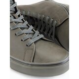 Ombre Men's high-top sneakers with matte texture and embossed logo - dark olive | Shoptok.si