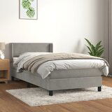 Maison Chic Box spring postelja - Vzmetna postelja z vzmetnico svetlo siv 90x190 cm žamet SL20552, (21893474) | Shoptok.si