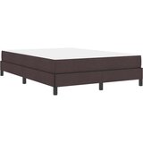  Postelja z vzmetnico z vzmetnico Temno rjava 140 x 200 cm blago | Shoptok.si