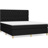  Box spring postelja z vzmetnico črna 160x200 cm blago, (20791640) | Shoptok.si