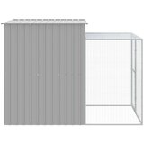 vidaXL Kokošnjak z izhodom svetlo siv 165x251x181 cm pocinkano jeklo | Shoptok.si