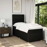 vidaXL Krevet s oprugama i madracem crni 100 x 200 cm od tkanine | shoptok.hr