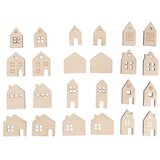RAYHER Leseni okraski Hišice 2,5-3,5 cm 24 kos, (22005842) | Shoptok.si