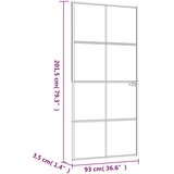 Sobna vrata bijela 93x201,5 cm kaljeno staklo i aluminij tanka | shoptok.hr