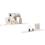  Polica na zidu s policom 2 pcs Bijeli mramor 115 x 9 x 3 cm | shoptok.hr