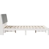  Okvir kreveta s uzglavljem Bijela i svijetlosiva 160 x 200 cm | Eponuda.com