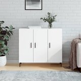 The Living Store Komoda bela 90x34x80 cm konstruiran les - Komoda, (21437503) Cene