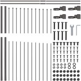 vidaXL panel ograde s šiljcima Set od 6 Siva Čelik obložen prahom | shoptok.hr