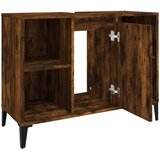vidaXL Omarica za umivalnik dimljen hrast 80x33x60 cm inženirski les | Shoptok.si