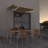 vidaXL Ročno zložljiva tenda z LED lučmi 300x250 cm rumena in bela Cene