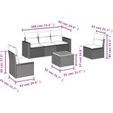 6-dijelni set vrtnih sofa s jastucima crni od poliratana | shoptok.hr