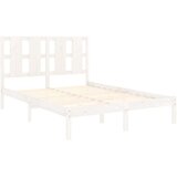  Okvir za krevet od masivne borovine bijeli 140 x 190 cm | shoptok.hr
