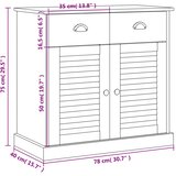  Komoda s ladicama VIGO 78x40x75 cm bijela od masivne borovine | shoptok.hr