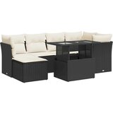 vidaXL 7-dijelni set vrtnih sofa od poliratana s jastucima crni | shoptok.hr