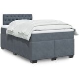 vidaXL Box spring postelja z vzmetnico temno siva 120x200 cm žamet Cene