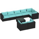  9-dijelna vrtna garnitura od poliratana s jastucima crna | shoptok.hr