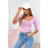 Kesi Blouse with a round neckline light purple Cijene