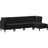  Set namještaja za dnevni boravak s jastukom 5 pcs Crna Baršun | shoptok.hr