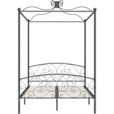  Okvir za krevet s nadstrešnicom sivi metalni 140 x 200 cm | shoptok.hr