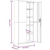 vidaXL Ormarić za spise crni 90 x 40 x 240 cm čelični | shoptok.hr