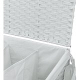  Košara za rublje s kotačima bijela 60 x 35 x 60,5 cm od ratana | Eponuda.com
