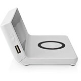 Nedis WCACQ20WT - Budilnik sa LCD ekranom i bežičnim punjačem 15W/5V, u beloj boji | Eponuda.com