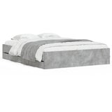 Furnova Posteljni okvir s predali betonsko siv 150x200cm inženirski les, (21938065) | Shoptok.si