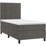  Krevet box spring s madracem LED tamnosivi 80 x 200 cm baršun | shoptok.hr