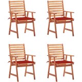 Maison Chic Zunanji Jedilni stoli - Vzorci stoli 4 kosi z blazinami trden akacijev les A2097, (22031329) | Shoptok.si