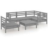  Vrtna sedežna garnitura 6-delna trdna borovina siva, (20676169) | Shoptok.si