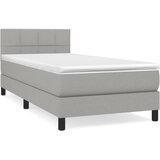  Box spring postelja z vzmetnico svetlo siva 90x200 cm blago | Shoptok.si
