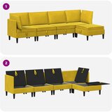  Set namještaja za dnevni boravak s jastukom 5 pcs Žuta Baršun | shoptok.hr