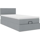 vidaXL Otomanska postelja z vzmetnico siv 100x200 cm blago | Shoptok.si