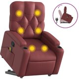 vidaXL Masažni naslanjač s funkcijo vstajanja vinsko rdeče um. usnje, (20920043) | Shoptok.si