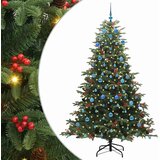 vidaXL Umestno božično drevo Zelena 210 cm PVC, kovina in plastika, (5000066621) | Shoptok.si