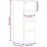 Viseći viseča omara “Riga” rjavega hrasta 20x29,5x60 cm inženirski les, (22010477) | Shoptok.si