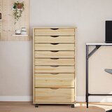  Pokretni ormar s ladicama MOSS Prozirni lak 53 x 39 x 103 cm | shoptok.hr