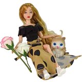  Lutka za igru Emily s dugom kosom i haljinom s crnim točkama - 30 cm | shoptok.hr