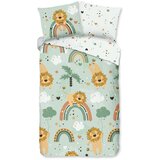 Good Morning Zelena pamučna dječja posteljina za krevet za jednu osobu/za produženi krevet 140x220 cm Lions – | shoptok.hr