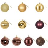  Set božićnih kuglica 50 kom. Smeđa i zlatna 8 cm Polistiren | shoptok.hr