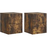  Stenski nočni omarici 2 pcs Dimljen hrast 33 x 34,5 x 40 cm, (5000209610) | Shoptok.si