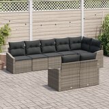 vidaXL 8-delni vrtni jedilni set z blazinami Siva Poli ratan, (22091593) | Shoptok.si
