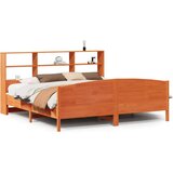  Knjižna postelja brez vzmetnice vošč. rjava 180x200 cm borovina, (21609054) | Shoptok.si