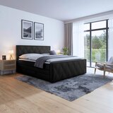 MID.YOU POSTELJA BOXSPRING 180 cm x 200 cm , leseni material črna Cene
