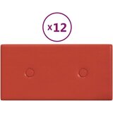 vidaXL Zidne ploče od umjetne kože 12 kom crvene 30 x 15 cm 0 54 m&sup2; cijene
