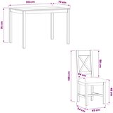  Blagovaonski set 5 kom. Siva Čvrsto Hrastovo Drvo | shoptok.hr