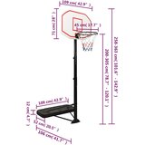 Košarkaški stalak bijeli 258 - 363 cm od polietilena | shoptok.hr
