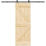 vidaXL Drsna vrata s kompletom vodil 70x210 cm trdna borovina | Shoptok.si