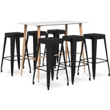 vidaXL barska garnitura 7-delna bela in črna | Shoptok.si