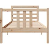 vidaXL Posteljni okvir z vzglavjem bel 75x190 cm trdna borovina, (21292586) | Shoptok.si